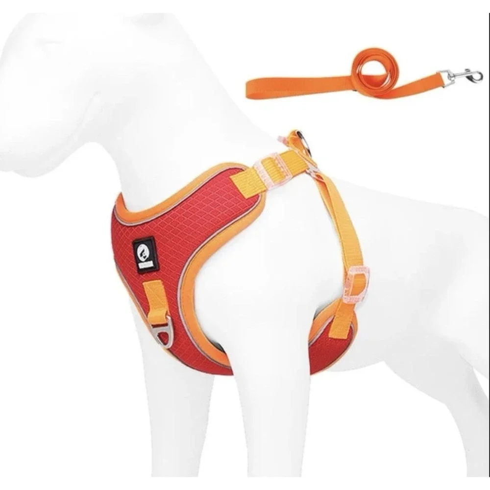 Dog Puppy Harness & Leash Set Mesh Vest Adjustable Reflective Comfortable Small‎